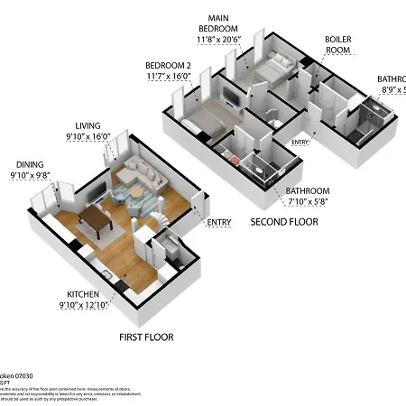 10Min To Nyc - 2Br/2.5Bath-3Beds-Free Parking-No Chores